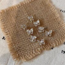 French Style CZ Inlaid Butterfly Tassel Earrings - ArtGalleryZen