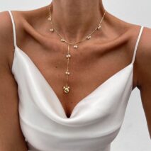 French Style Pearl Tassel Bone Chain Y Necklace - ArtGalleryZen