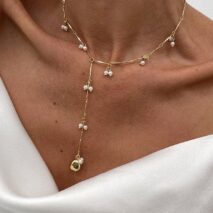 French Style Pearl Tassel Bone Chain Y Necklace - ArtGalleryZen