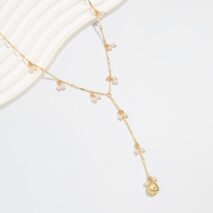 French Style Pearl Tassel Bone Chain Y Necklace - ArtGalleryZen