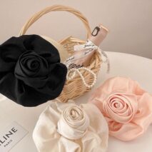 French Temperament Rose Flower Hair Claw Clip - ArtGalleryZen