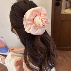 French Temperament Rose Flower Hair Claw Clip - ArtGalleryZen