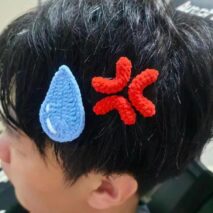 Funny Angry Sweating Water Drop Knitted Hair Clip - ArtGalleryZen