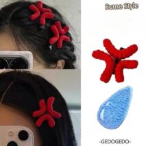 Funny Angry Sweating Water Drop Knitted Hair Clip - ArtGalleryZen