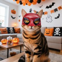 Funny Cat Halloween Costume Cosplay Mask - ArtGalleryZen