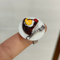 Funny Simulation Dessert Cake Pudding Adjustable Ring - ArtGalleryZen