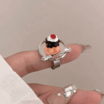 Funny Simulation Dessert Cake Pudding Adjustable Ring - ArtGalleryZen