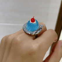 Funny Simulation Dessert Cake Pudding Adjustable Ring - ArtGalleryZen
