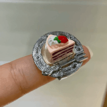 Funny Simulation Dessert Cake Pudding Adjustable Ring - ArtGalleryZen