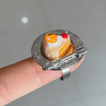 Funny Simulation Dessert Cake Pudding Adjustable Ring - ArtGalleryZen