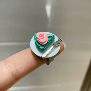 Funny Simulation Dessert Cake Pudding Adjustable Ring - ArtGalleryZen