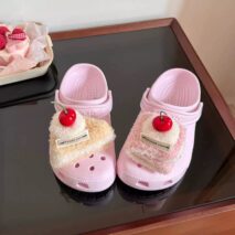 Furry Cherry Cake Crocs Sandals Decoration Shoe Charms - ArtGalleryZen