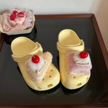 Furry Cherry Cake Crocs Sandals Decoration Shoe Charms - ArtGalleryZen