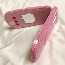Furry Embroidery Hello Kitty Mirror Flip iPhone Case - ArtGalleryZen