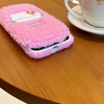 Furry Embroidery Hello Kitty Mirror Flip iPhone Case - ArtGalleryZen