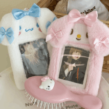 Furry My Melody Cinnamoroll Kpop Keychain Photocard Holder - ArtGalleryZen