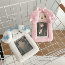 Furry My Melody Cinnamoroll Kpop Keychain Photocard Holder - ArtGalleryZen