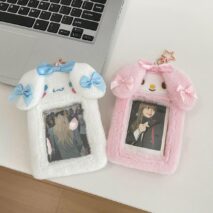 Furry My Melody Cinnamoroll Kpop Keychain Photocard Holder - ArtGalleryZen