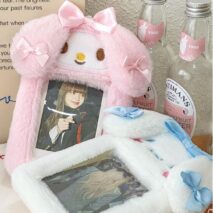 Furry My Melody Cinnamoroll Kpop Keychain Photocard Holder - ArtGalleryZen