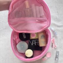 Furry Strawberry Makeup Bag Portable Travel Large Capacity Storage Bag - ArtGalleryZen