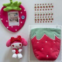 Furry Strawberry Pencil Case Storage Bag - ArtGalleryZen
