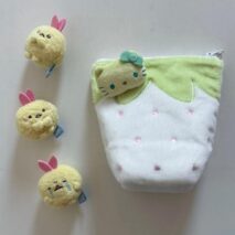 Furry Strawberry Pencil Case Storage Bag - ArtGalleryZen