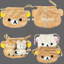 Genuine Rilakkuma Plush Drawstring Pouch Bag - ArtGalleryZen