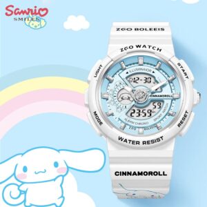 Genuine Sanrio Cinnamoroll Waterproof Multifunction Electronic Dual Display Quartz Watch - ArtGalleryZen