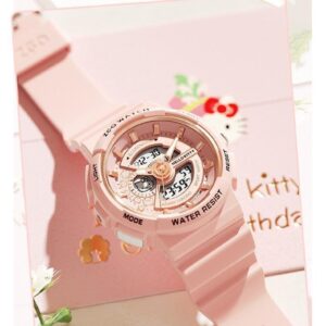 Genuine Sanrio Hello Kitty Waterproof Multifunction Electronic Dual Display Quartz Watch - ArtGalleryZen