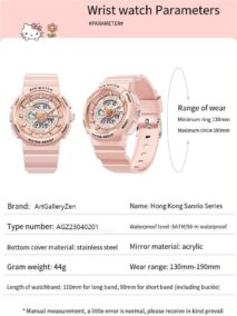 Genuine Sanrio Hello Kitty Waterproof Multifunction Electronic Dual Display Quartz Watch - ArtGalleryZen