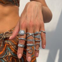 Geometric 12pcs Gold Silver Tone Hollow Twisted Open Ring Set - ArtGalleryZen