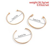 Geometric 3 Pieces Bangle Bracelet Set - ArtGalleryZen