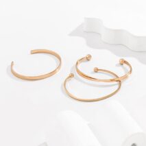 Geometric 3 Pieces Bangle Bracelet Set - ArtGalleryZen