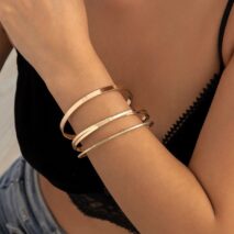 Geometric 3 Pieces Bangle Bracelet Set - ArtGalleryZen