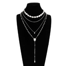 Geometric 4pcs Gold Silver Plated Waterdrop Pendant Y Necklace Set - ArtGalleryZen