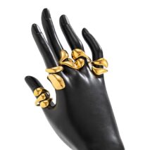 Geometric 5pcs Chunky Glossy Waterdrop Ring Set - ArtGalleryZen