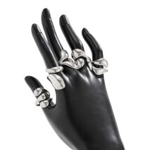 Geometric 5pcs Chunky Glossy Waterdrop Ring Set - ArtGalleryZen