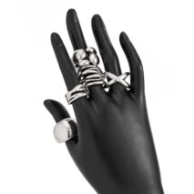 Geometric 5pcs Chunky Hollow Waterdrop Open Ring Set - ArtGalleryZen