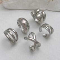Geometric 5pcs Cross Hollow Open Ring Set - ArtGalleryZen