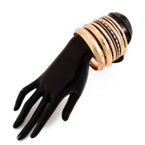 Geometric 8 Pieces Gold Silver Tone Bangle Bracelet Set - ArtGalleryZen
