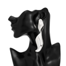 Geometric Abstract Curved Ribbon Earrings - ArtGalleryZen