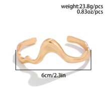 Geometric Abstract Flow Water Open Cuff Bracelet - ArtGalleryZen
