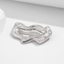 Geometric Abstract Flow Water Pin Brooch - ArtGalleryZen