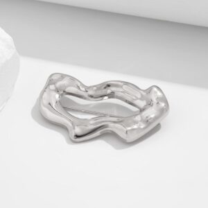 Geometric Abstract Flow Water Pin Brooch - ArtGalleryZen
