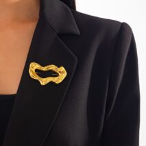 Geometric Abstract Flow Water Pin Brooch - ArtGalleryZen