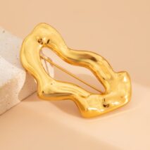 Geometric Abstract Flow Water Pin Brooch - ArtGalleryZen
