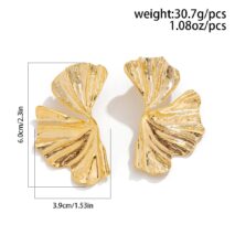 Geometric Abstract Lotus Leaf Earrings - ArtGalleryZen