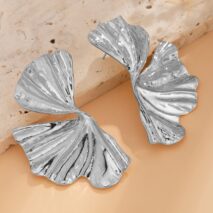 Geometric Abstract Lotus Leaf Earrings - ArtGalleryZen