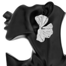 Geometric Abstract Lotus Leaf Earrings - ArtGalleryZen
