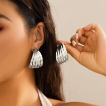 Geometric Abstract Pattern Hoop Earrings - ArtGalleryZen